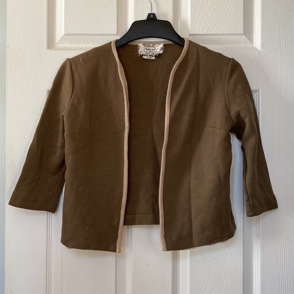 VTG 50’s Givenchy Paris Merino Wool Cardigan Sweater Jacket